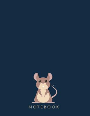 Notebook: Brown rat on dark blue cover and Dot Graph Line Sketch pages, Extra large (8.5 x 11) inches, 110 pages, White paper, S
