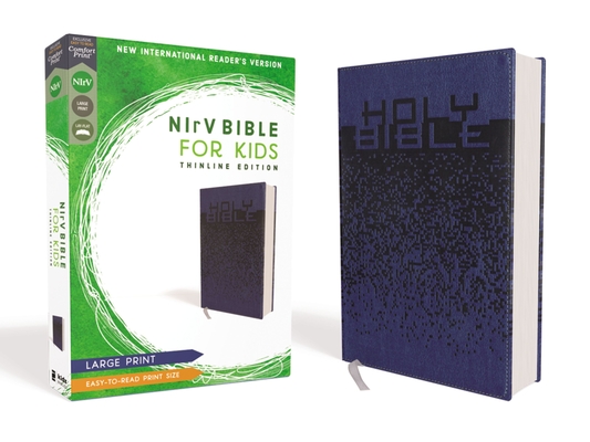Nirv, Bible for Kids, Large Print, Leathersoft, Blue, Comfort Print: Thinline Edition By Zondervan Cover Image