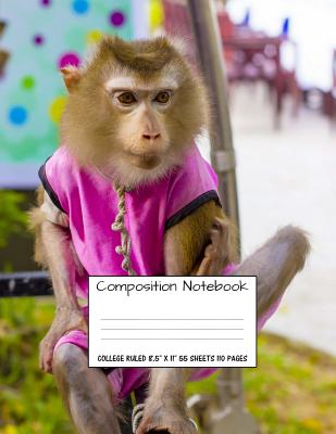 Composition Notebook: College Ruled Monkey Cute Composition Notebook, Girl Boy School Notebook, College Notebooks, Composition Book, 8.5