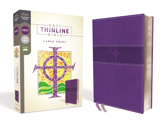 Nrsv, Thinline Bible, Large Print, Leathersoft, Purple, Comfort Print Cover Image