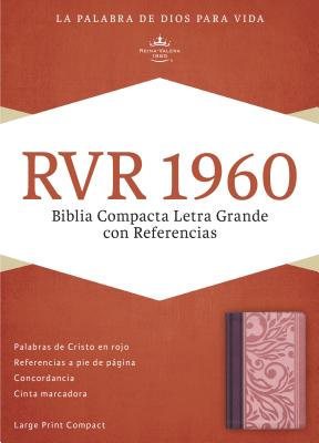 RVR 1960 Biblia Compacta Letra Grande con Referencias, borravino/rosado símil piel