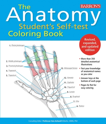 Anatomy Student's Self-Test Coloring Book (Barron's Test Prep) Cover Image
