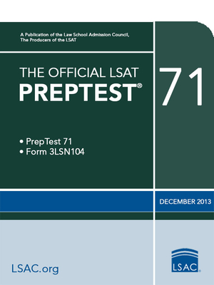 The Official LSAT Preptest 71: (dec. 2013 LSAT) By Law School Admission Council Cover Image