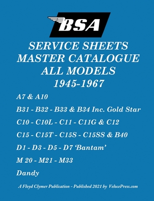 BSA 'Service Sheets' Master Catalogue for All Models 1945 to 1967 Cover Image