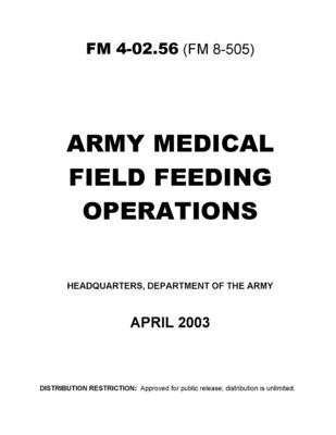 FM 4-02.56 Army Medical Field Feeding Operations Cover Image