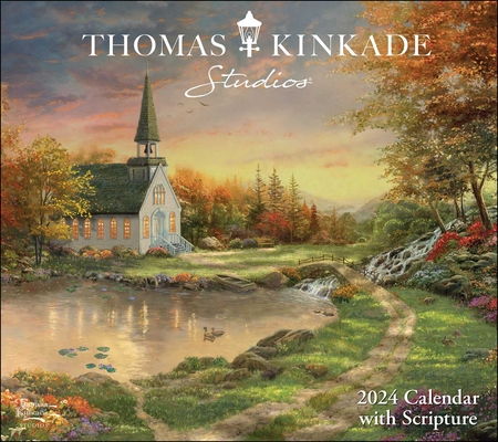 Thomas Kinkade Studios 2024 Deluxe Wall Calendar with Scripture Cover Image