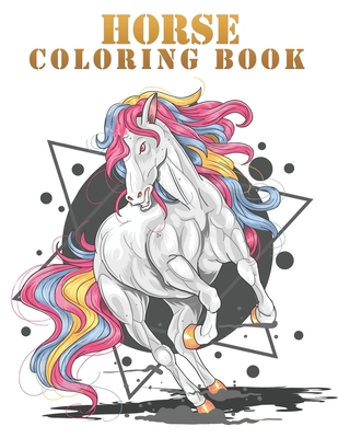 Horse coloring book: Cute Animals Relaxing Coloring Books For Girls. Size Large 8.5 