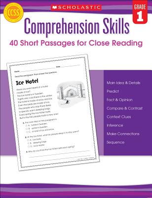 Comprehension Skills: 40 Short Passages for Close Reading: Grade 1 Cover Image