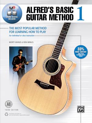 Alfred's Basic Guitar Method, Bk 1: The Most Popular Method for Learning How to Play, Book, DVD & Online Audio, Video & Software Cover Image