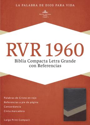 RVR 1960 Biblia Compacta Letra Grande con Referencias, marrón/tostado/bronceado símil piel