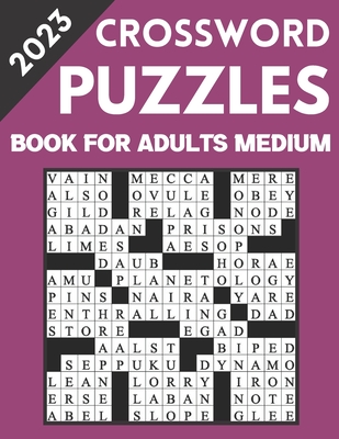 2023 Crossword Puzzles Book For Adults Medium Cover Image