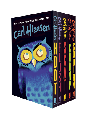 Hiaasen 5-Book Trade Paperback Box Set: Hoot; Flush; Scat; Chomp; Squirm Cover Image