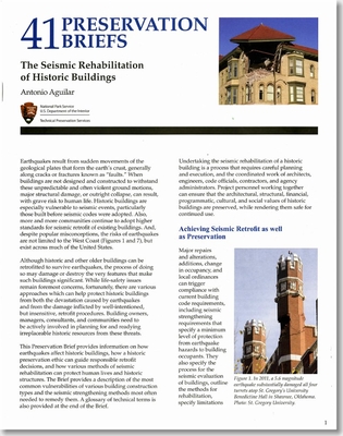 The Seismic Rehabilitation of Historic Buildings By Antonio Aguilar, National Park Service (U.S.) Cover Image