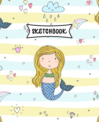 Sketchbook: Pretty Blond Mermaid Sketch Book for Kids - Practice Drawing and Doodling - Sketching Book for Toddlers & Tweens Cover Image