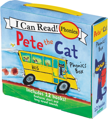 Pete the Cat 12-Book Phonics Fun!: Includes 12 Mini-Books Featuring Short and Long Vowel Sounds (My First I Can Read) Cover Image