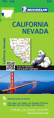 Michelin USA California, Nevada Map 174 Cover Image