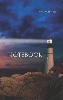 Notebook: Lighthouse lightening storm clouds ocean light sea island thunder weather clouds sea Cover Image