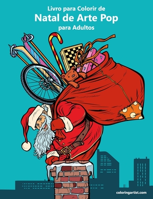 Livro para Colorir de Natal de Arte Pop para Adultos Cover Image