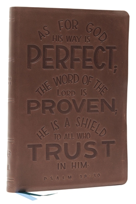 Nkjv, Thinline Bible, Verse Art Cover Collection, Genuine Leather, Brown, Thumb Indexed, Red Letter, Comfort Print: Holy Bible, New King James Version Cover Image