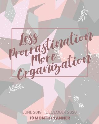 Less Procrastination More Organization: June 2019 - December 2020 Daily & Weekly Organizer, Scheduling and Calendar with Events Planning Checklist Cover Image