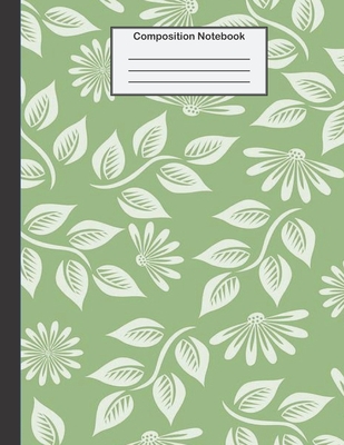 Composition Notebook: College Ruled - 8.5 x 11 Inches - 100 Pages - Green Tone Design Cover Image