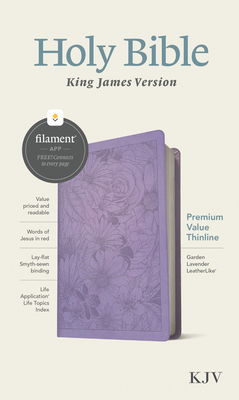KJV Premium Value Thinline Bible, Filament-Enabled Edition (Red Letter, Leatherlike, Garden Lavender) By Tyndale (Created by) Cover Image
