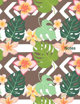 Notes: Tropical print cover - large 8 1/2 by 11 inch wide ruled notebook - Wonderful gift idea Cover Image