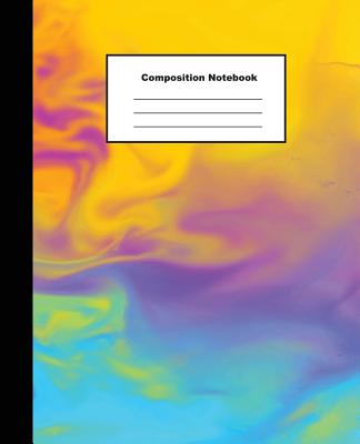 Composition Notebook: Beautiful Water Colour Paint Effect Wide Rule Note Paper for Student Cover Image