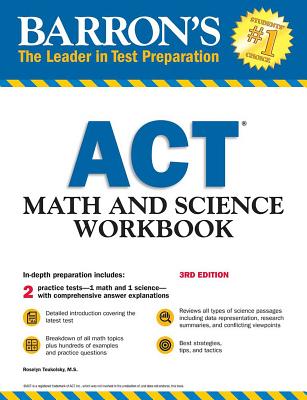 ACT Math and Science Workbook (Barron's Test Prep) Cover Image