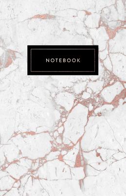 Notebook: Beautiful White Marble with Rose Gold Inlay 5.5 X 8.5 - A5 Size Cover Image