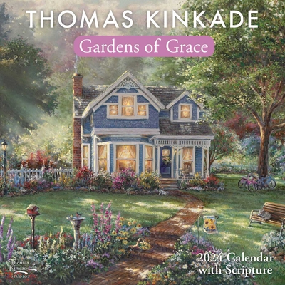Thomas Kinkade Gardens of Grace with Scripture 2024 Wall Calendar Cover Image
