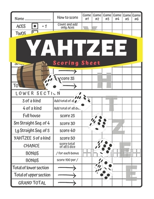 Yahtzee Scoring Sheet: V.4 Yahtzee Score Pads for Yahtzee Game Nice Obvious Text and large print yahtzee score card 8.5 by 11 inch Cover Image