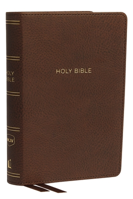 NKJV, Deluxe Reference Bible, Compact Large Print, Imitation Leather, Brown, Red Letter Edition, Comfort Print By Thomas Nelson Cover Image