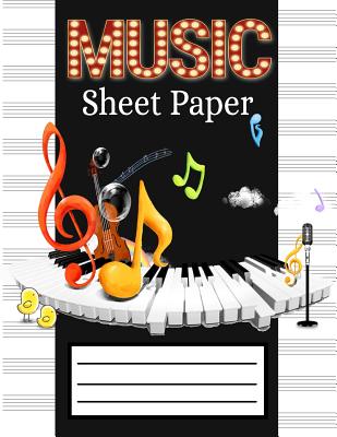 Music Sheet Paper: Music Manuscript Paper, Staff Paper, Musicians Notebook - Perfect for Learning (100 pages, 12 Staves per Page) Awesome By Composition Notebook Prints Cover Image