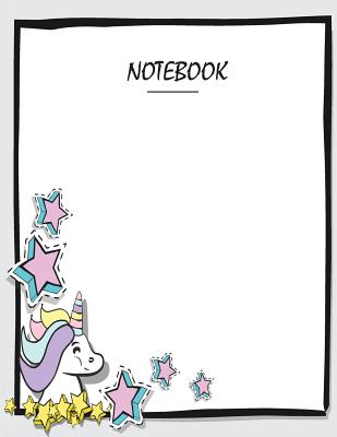 Notebook: Cute unicorn on grey cover and Dot Graph Line Sketch pages, Extra large (8.5 x 11) inches, 110 pages, White paper Cover Image