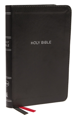 NKJV, Thinline Bible, Compact, Imitation Leather, Black, Red Letter Edition Cover Image