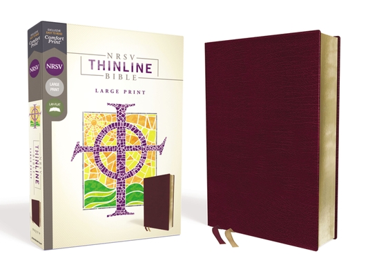 Nrsv, Thinline Bible, Large Print, Bonded Leather, Burgundy, Comfort Print By Zondervan Cover Image