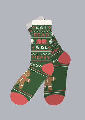 Eat, Read, & Be Merry Cozy Socks - Large By Out of Print Cover Image