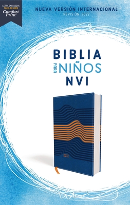 Biblia Para Niños Nvi, Texto Revisado 2022, Leathersoft, Azul, Comfort Print Cover Image