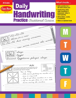 Daily Handwriting Practice: Traditional Cursive, Kindergarten - Grade 6 Teacher Edition By Evan-Moor Corporation Cover Image