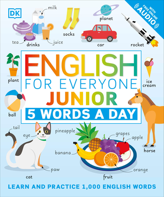 English for Everyone Junior: 5 Words a Day: Learn and Practice 1,000 English Words Cover Image