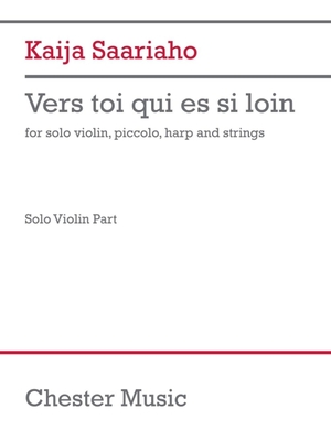Saariaho: Vers Toi Qui Es Si Loin Solo Violin Part Cover Image