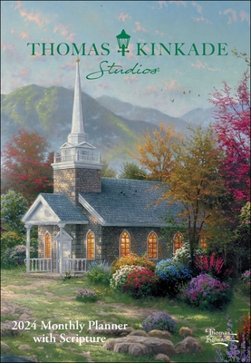 Thomas Kinkade Studios 12-Month 2024 Monthly Pocket Planner Calendar with Script Cover Image