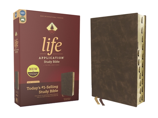 Niv, Life Application Study Bible, Third Edition, Bonded Leather, Brown, Red Letter, Thumb Indexed By Zondervan Cover Image
