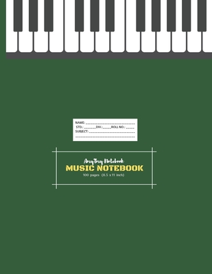 Music Notebook - AmyTmy Notebook -100 pages - 8.5 x 11 inch - Matte Cover By Amrita Gupta (Illustrator), Amytmy Publications Cover Image