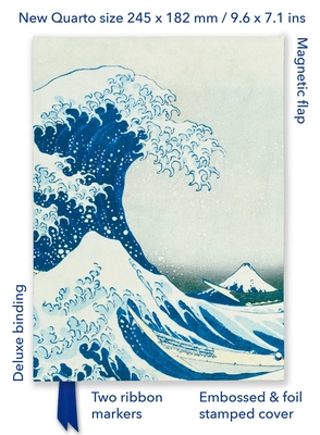 Katsushika Hokusai: The Great Wave (Foiled Quarto Journal) (Flame Tree Quarto Notebook)