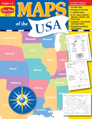 Maps of the Usa, Grade 1 - 6 Teacher Resource Cover Image