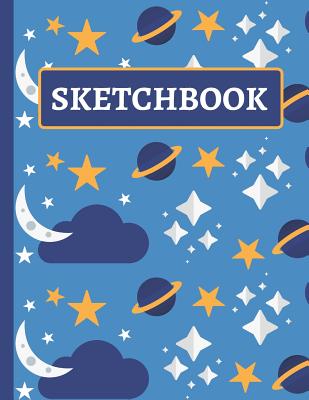 Sketchbook: Drawing Book for Kids for Doodling (Planet and Stars Blue Design) Cover Image