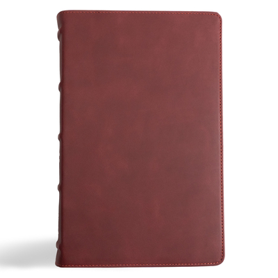 CSB Single-Column Personal Size Bible, Holman Handcrafted Collection, Premium Marbled Burgundy Calfskin Cover Image