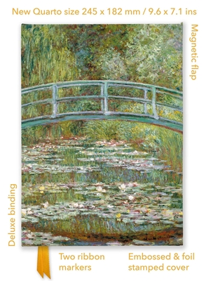 Claude Monet: Bridge over a Pond of Water Lilies (Foiled Quarto Journal) (Flame Tree Quarto Notebook)
